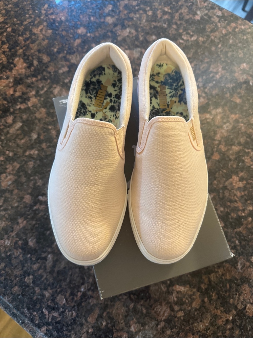 Puma Women's Slip-On Canvas Flats in Pale Pink